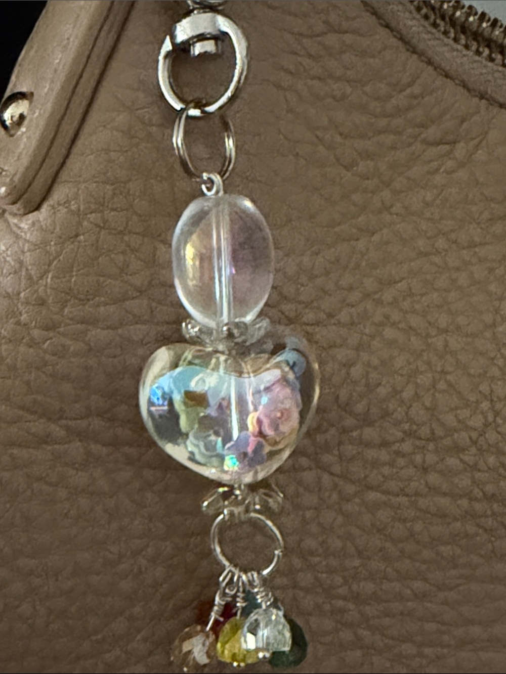 Beautiful Multicolor Heart Bead Bag Charm - Picture 2 of 5